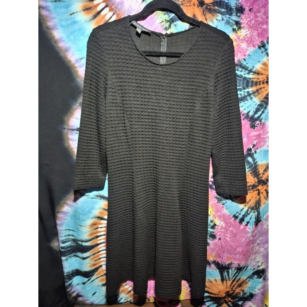Buchanan Kane Black Dress Fit & Flare Textured Mid Dress Size 6